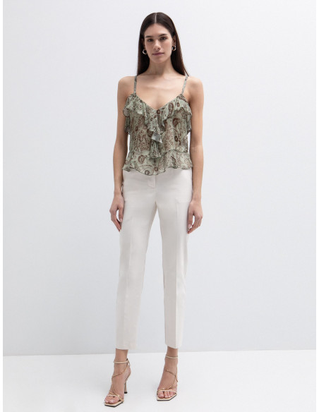 TOI & MOI Ruffle τοπ με τύπωμα λαχούρι 30-5773-126
