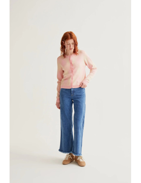 COMPANIA FANTASTICA Pink diamond pattern knit cardigan 61C/10206 | BON FASHION