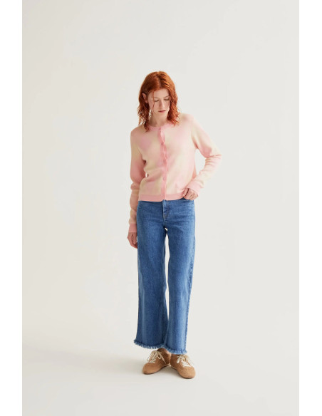 COMPANIA FANTASTICA Pink diamond pattern knit cardigan 61C/10206 | BON FASHION