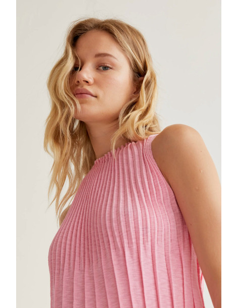 COMPANIA FANTASTICA Long pleated pink dress 61C/10301 | BON FASHION