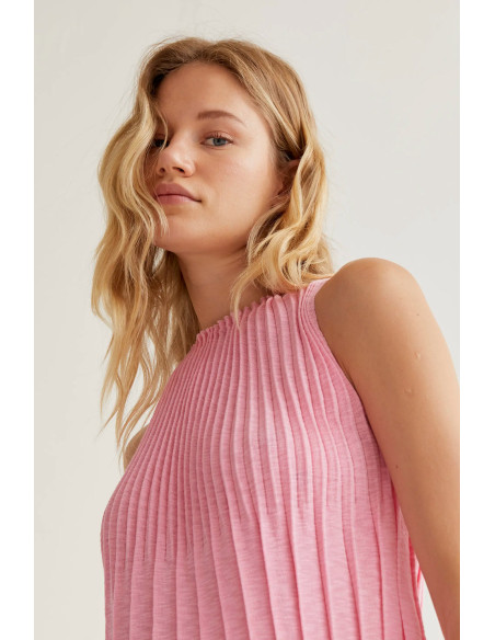 COMPANIA FANTASTICA Long pleated pink dress 61C/10301 | BON FASHION