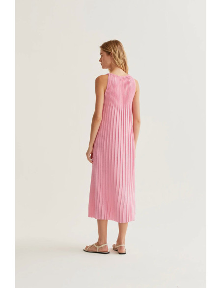COMPANIA FANTASTICA Long pleated pink dress 61C/10301 | BON FASHION