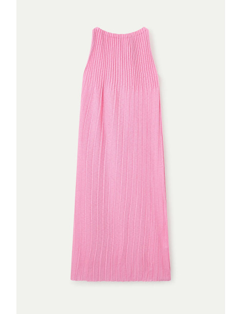 COMPANIA FANTASTICA Long pleated pink dress 61C/10301 | BON FASHION