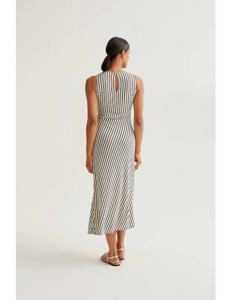 COMPANIA FANTASTICA Long dress with black striped print 61C/41041 | BON FASHION
