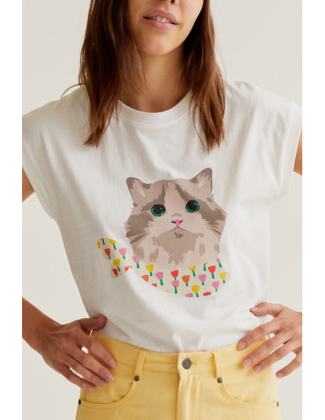 COMPANIA FANTASTICA T-Shirt with cat print 61C/42010 2