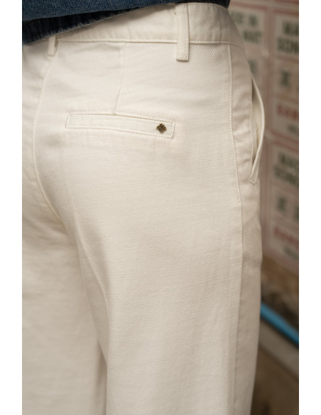 ORAIJE PARIS Pantalon Ankle Wide - Eleonorette JD649-WHITE | BON FASHION