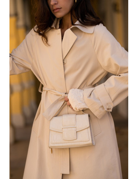ESCADELLE Long cotton trench coat 5270-BEIGE | BON FASHION