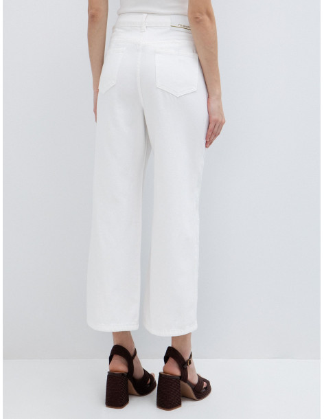 TOI & MOI Culotte τζιν με κέντημα 20-5773-ΛΕΥΚΟ | BON FASHION