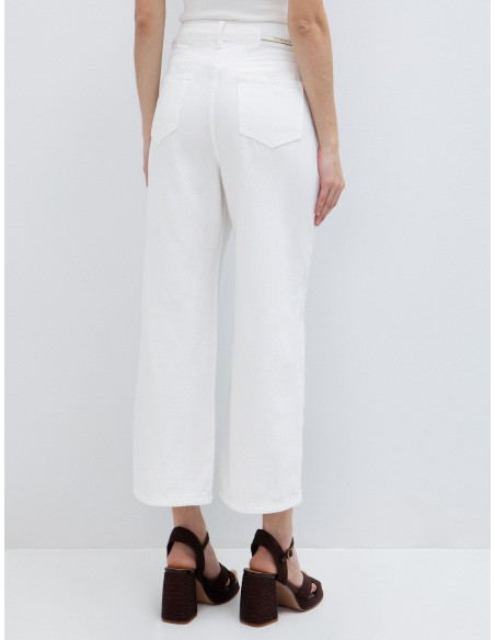 TOI & MOI Culotte τζιν με κέντημα 20-5773-ΛΕΥΚΟ | BON FASHION