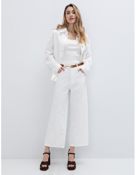 TOI & MOI Culotte τζιν με κέντημα 20-5773-126