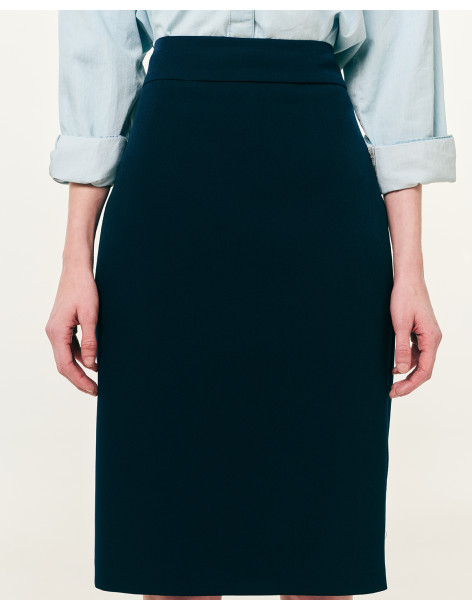 FOREL Φούστα pencil κρεπ 082.00.01.023-ΜΠΛΕ | BON FASHION