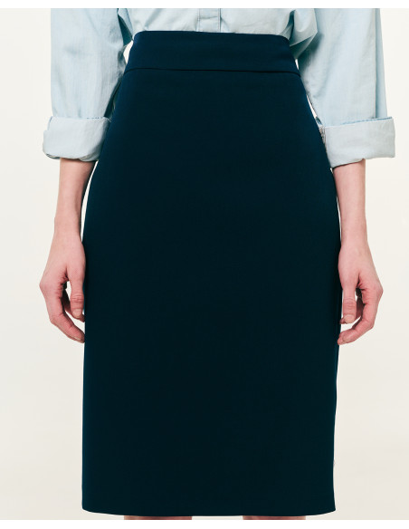 FOREL Φούστα pencil κρεπ 082.00.01.023-ΜΠΛΕ | BON FASHION