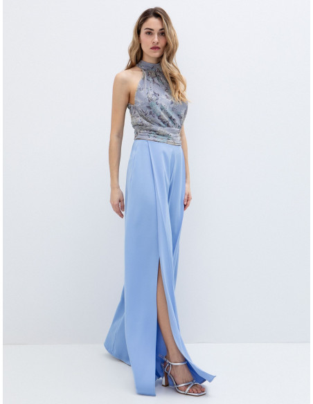 TOI & MOI Halter τοπ φλοράλ 30-5766-126-ΣΙΕΛ | BON FASHION