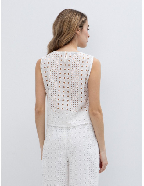 TOI & MOI Broderie μπλούζα 30-5790-126-ΛΕΥΚΟ 2
