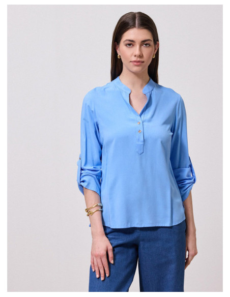 ENZZO Μπλούζα Leandros 261038-ΣΙΕΛ | BON FASHION