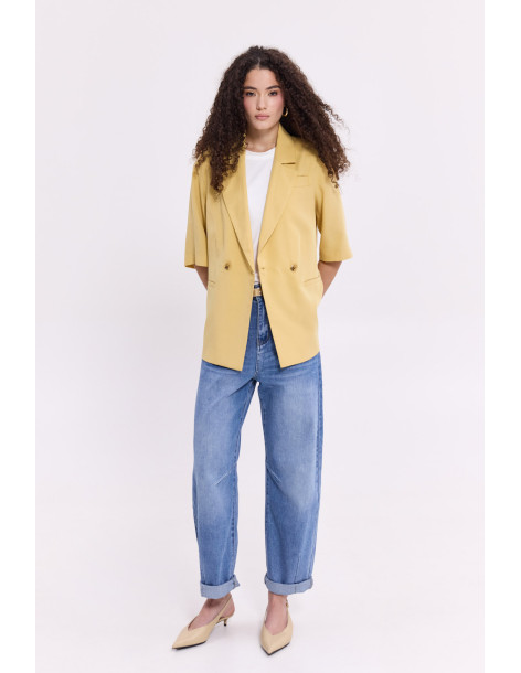 DONNA MARTHA Σακάκι κοντομάνικο  26556-1-ΚΙΤΡΙΝΟ | BON FASHION