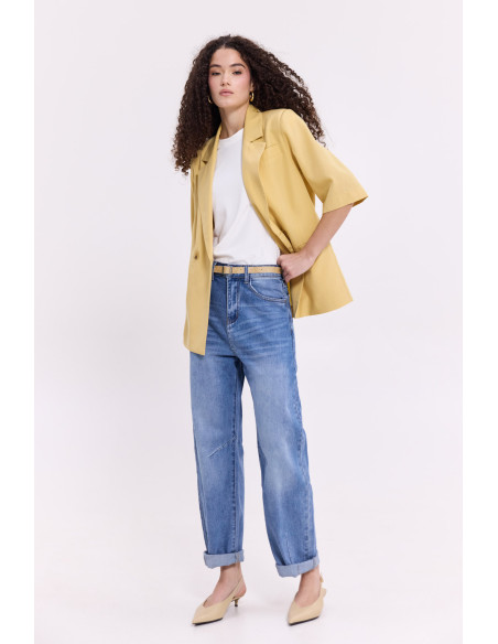 DONNA MARTHA Σακάκι κοντομάνικο  26556-1-ΚΙΤΡΙΝΟ | BON FASHION