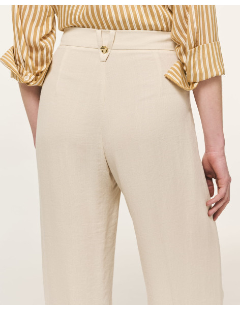 FOREL Παντελόνι σε ίσια γραμμή 082.20.01.015-ΒΑΝΙΛΙΑ | BON FASHION