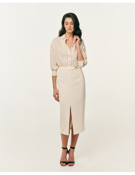 FOREL Σακάκι μεσάτο κοντό 082.30.01.002-ΕΚΡΟΥ | BON FASHION