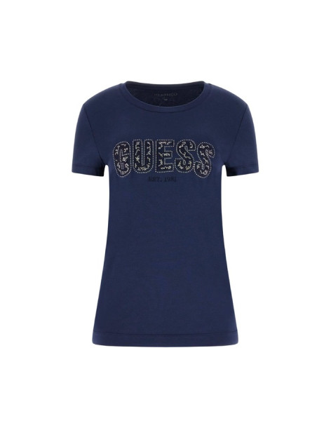 GUESS T-shirt slim με λογότυπο W5GI104-J1314-ΜΠΛΕ