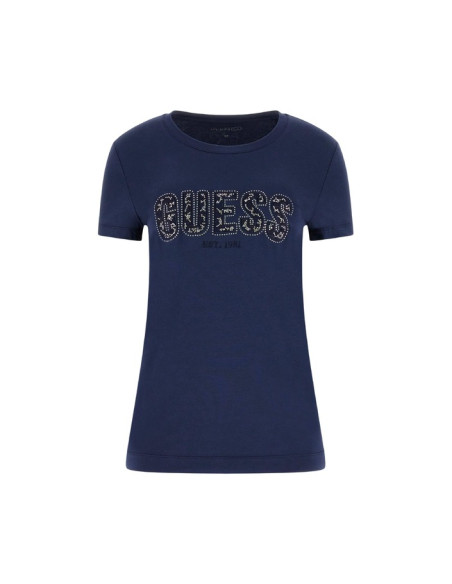 GUESS T-shirt slim με λογότυπο W5GI104-J1314-ΜΠΛΕ