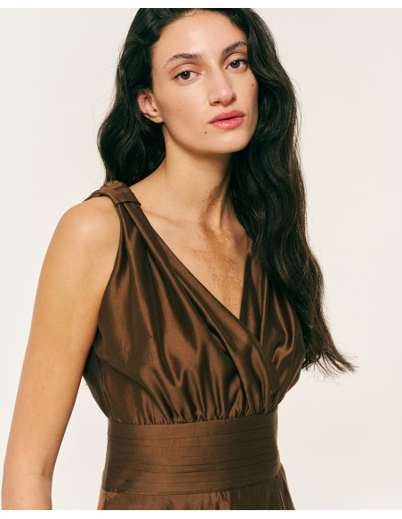 FOREL Φόρεμα maxi μεσάτο με βολάν 082.50.01.100-ΣΟΚΟΛΑ | BON FASHION