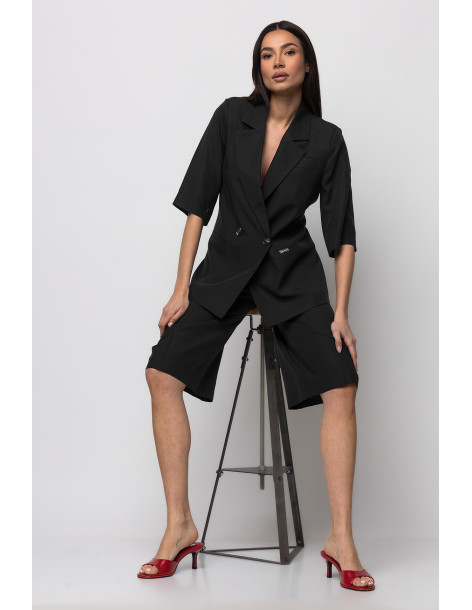 DONNA MARTHA Σακάκι κοντομάνικο κίτρινο 26556-1-ΜΑΥΡΟ | BON FASHION