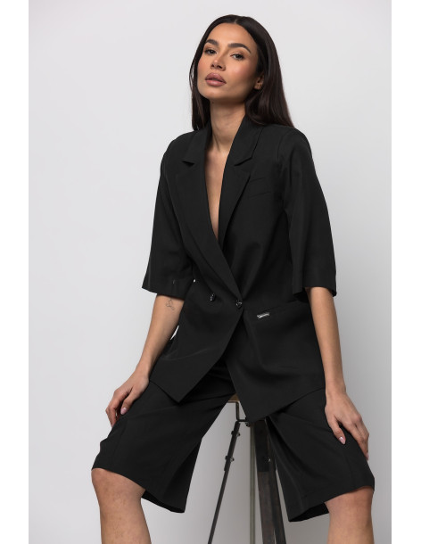 DONNA MARTHA Σακάκι κοντομάνικο κίτρινο 26556-1-ΜΑΥΡΟ | BON FASHION