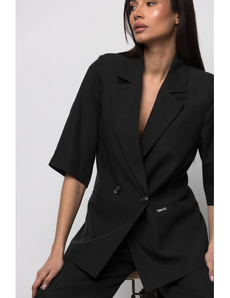 DONNA MARTHA Σακάκι κοντομάνικο κίτρινο 26556-1-ΜΑΥΡΟ | BON FASHION