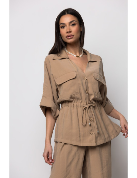 DONNA MARTHA Σετ cupro χακί 26650-26504-3 | BON FASHION