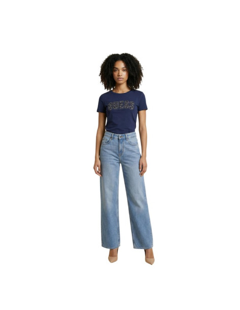 GUESS T-shirt slim με λογότυπο W5GI104-J1314-ΜΠΛΕ 2