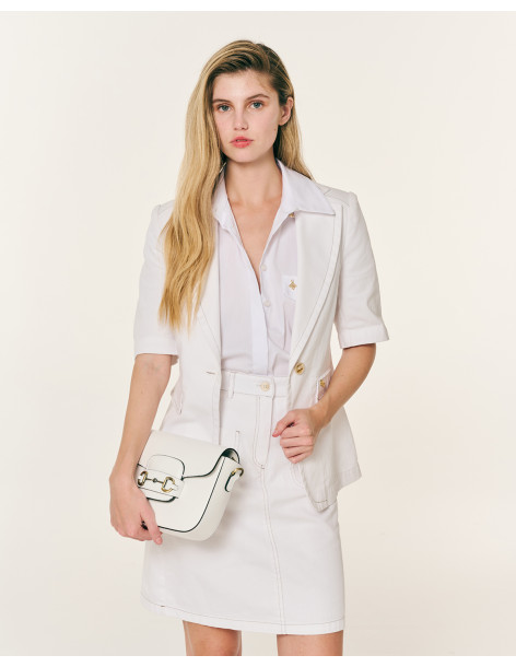 FOREL Φούστα τζιν κοντή 082.00.01.010-ΛΕΥΚΟ | BON FASHION