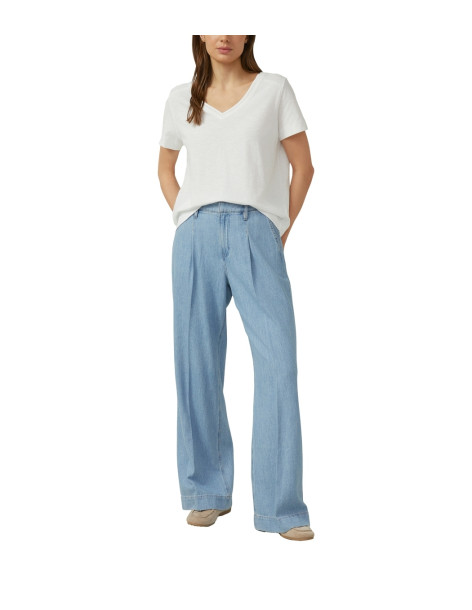 S.OLIVER Flame yarn T-shirt with neckline detail 2176253-0100 | BON FASHION