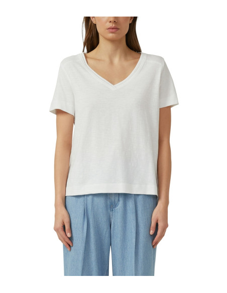 S.OLIVER Flame yarn T-shirt with neckline detail 2176253-0100