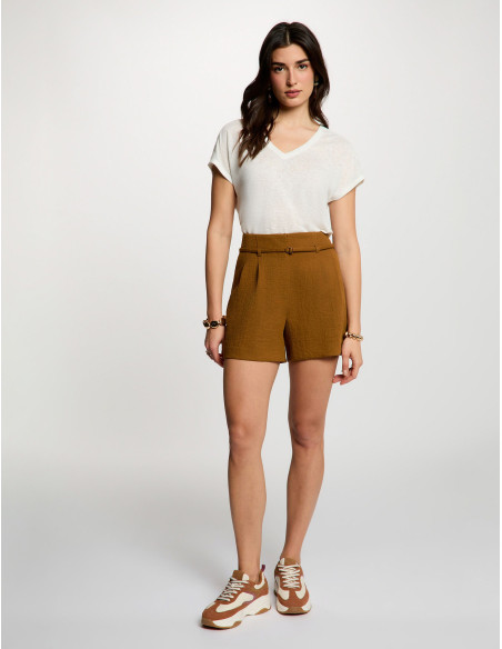 MORGAN V-neck short-sleeve t-shirt white women 261-DSAMIR
