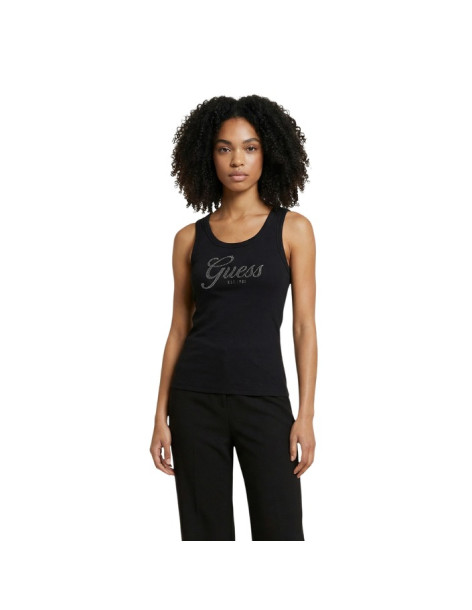 GUESS Λογότυπο με παγιέτες tank top W6GP22K2954-GBLK