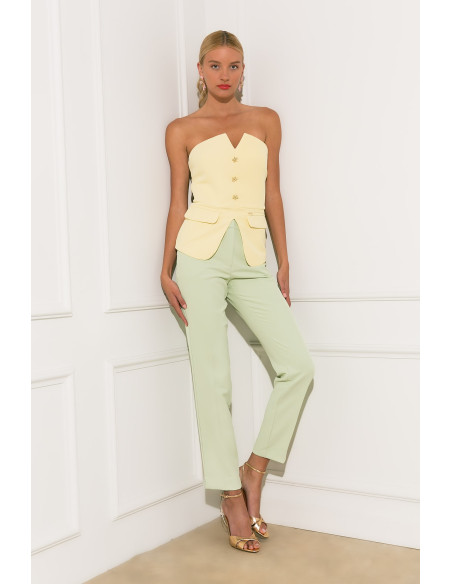 DONNA MARTHA Παντελόνι κρεπ 26532-3-ΜΕΝΤΑ | BON FASHION