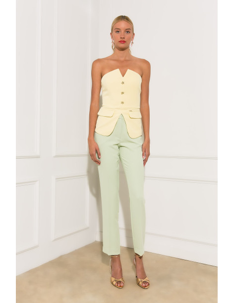 DONNA MARTHA Παντελόνι κρεπ 26532-3-ΜΕΝΤΑ | BON FASHION
