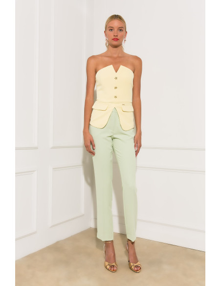 DONNA MARTHA Παντελόνι κρεπ 26532-3-ΜΕΝΤΑ | BON FASHION