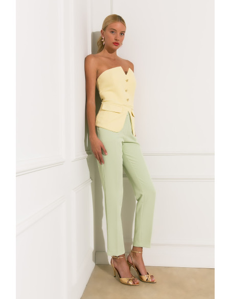 DONNA MARTHA Παντελόνι κρεπ 26532-3-ΜΕΝΤΑ | BON FASHION