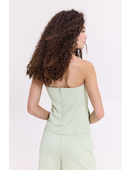 DONNA MARTHA Μπλούζα στραπλές 26652-1-ΜΕΝΤΑ | BON FASHION