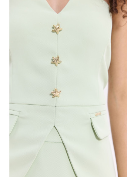 DONNA MARTHA Μπλούζα στραπλές 26652-1-ΜΕΝΤΑ | BON FASHION