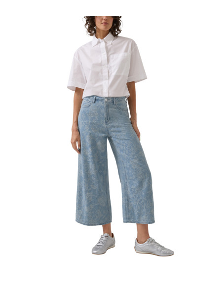 S.OLIVER Suri culotte jeans  made from denim jacquard 2176463-53Y3