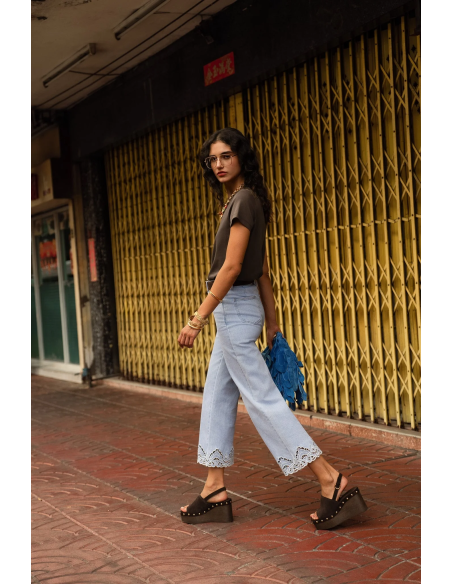ORAIJE PARIS Jean Ankle Wide - Nola JD643-LIGHT BLUE | BON FASHION