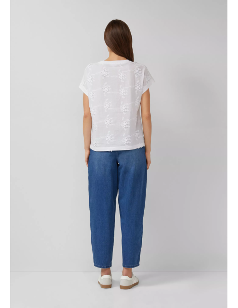 S.OLIVER T-shirt in fabric mix with 3D embroidery 2176260-0100