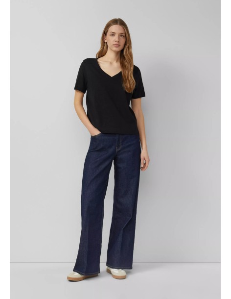 S.OLIVER Flame yarn T-shirt with neckline detail 2176253