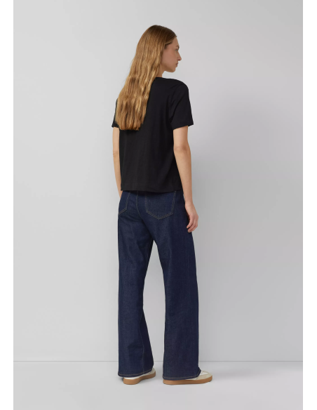 S.OLIVER Flame yarn T-shirt with neckline detail 2176253-9999 | BON FASHION