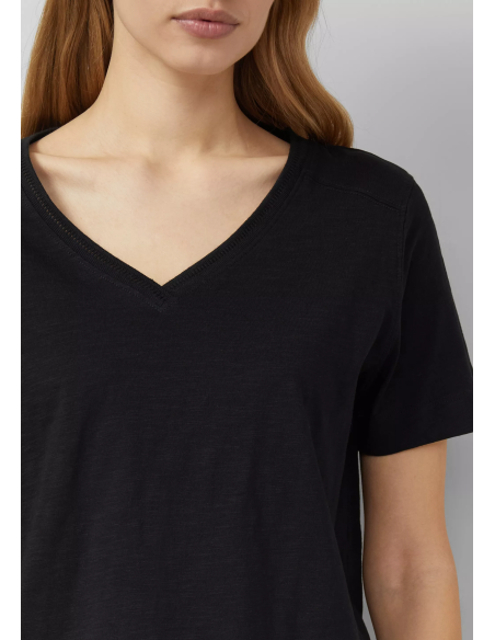 S.OLIVER Flame yarn T-shirt with neckline detail 2176253-9999 | BON FASHION