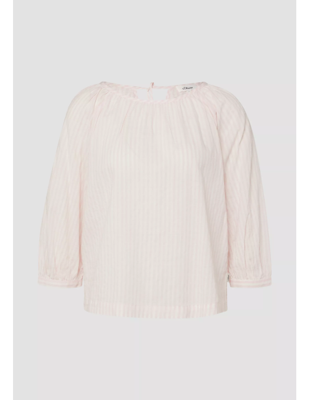 S.OLIVER Cotton-viscose blend blouse with gathering 2174663-41G1 | BON FASHION