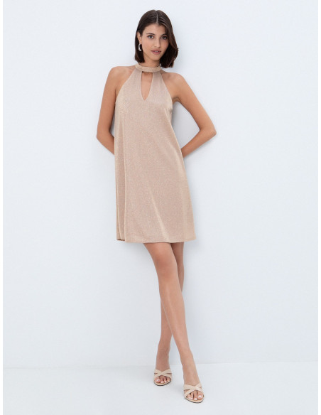 TOI & MOI Halter φόρεμα με λάμψεις 50-6943-226-ΠΟΥΔΡΑ